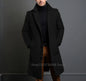 New Men's Coat Woolen Overcoat Windbreaker Navy Blue/Black Trench Autumn and Winter Outerwear Cardigan Jaqueta Masculina