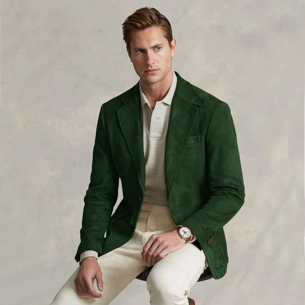 Men's Suit Jacket Suede Single Breasted Casual Elegant Man Clothes Male Set Coat for Men Blazers Luxury Designer Formal Clothing