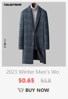 Oversized Men's Wool Overcoat 5XL High Quality Business Casual Winter Jacket Coat Men Clothing Woolen Coats A2F6009