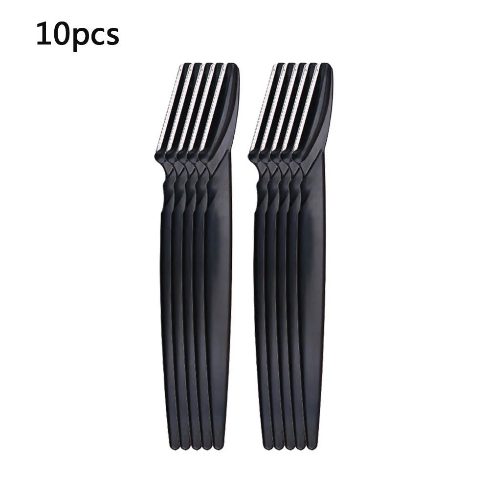 Eyebrow Trimmer Set for Women Stainless Steel Facial Hair Remover Shaper Portable Beauty Tool Kit with Safety Caps Eyebrow Knife