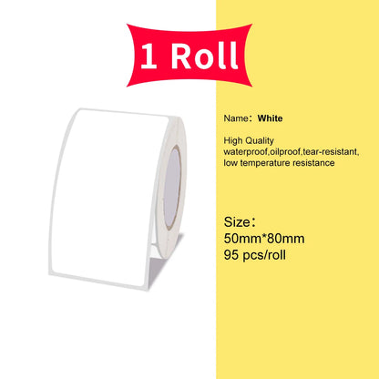 Marklife P50/S2/D100/D200 White Sticker Papers Waterproof Paper Adhesive Label Anti-Oil For Mini Portable Thermal Printer