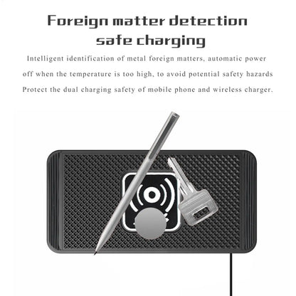 Wireless Car Charger Pad Wireless Phone Charger for Car 39 Inch Cable Automatic Sensing Non-Slip Charging Mat for Phone Vehicle