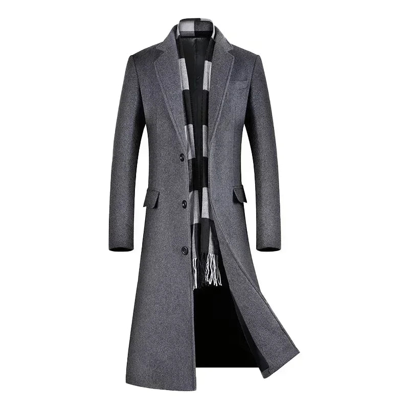Coats for Men,Wool content 54%,A Long Jacket Below The Knee,Men's Overcoat,Men's Coat Windbreaker,Men Coats, Long Overcoat Men