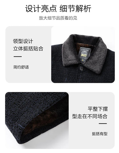 2024 Men Woolen Coats Men's business Casual Trench Coat Winter Coat with wool inner Man Autumn and Winter Wool Coat for Men