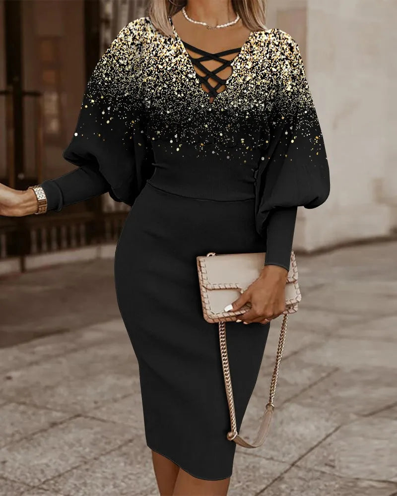 The Long-Sleeve Hollow-Waist Dress