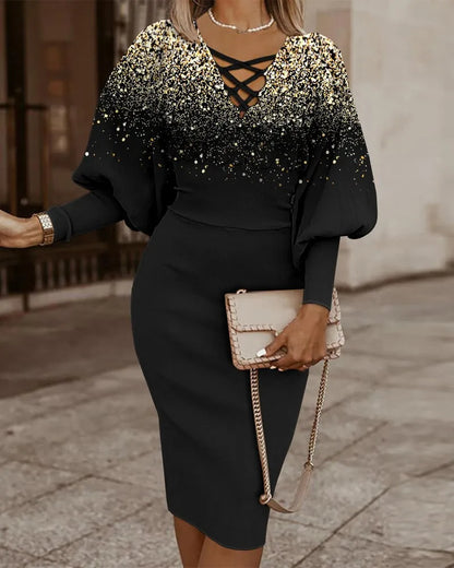 The Long-Sleeve Hollow-Waist Dress