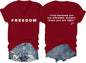 Freedom Shirt Freedom Double-Sided Letter Print Short Sleeve T-Shirt for Men Women, Unisex Tee Tops