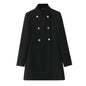 Woolen Coat Fall Fashion Black Long Coat Elegant And Pretty Women's Coats American Retro Autumn Outerwear Urban Coats