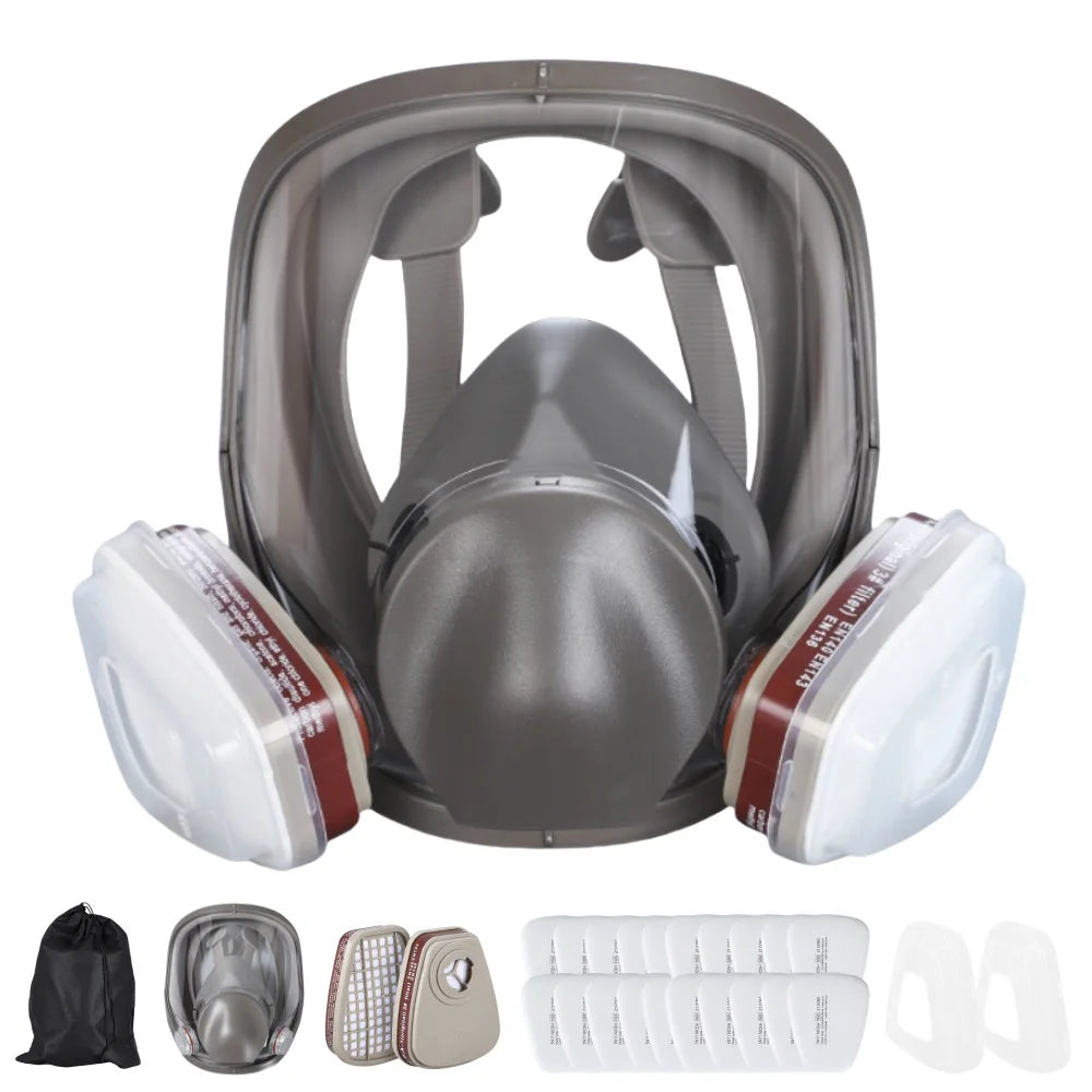 27 In 1 6800 Industrial Painting Spraying Respirator Gas Mask 15 In 1 Suit Safety Work Filter Dust Full Face Mask Replace MMM