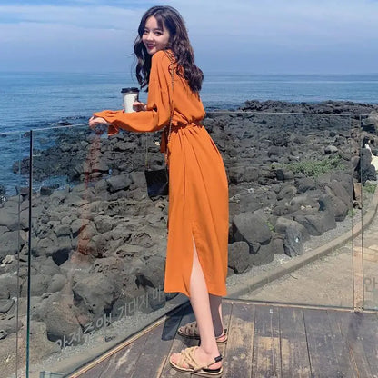 Dresses for Women 2025 Silk Chiffon Woman Dress Bandage Formal Occasion Beach Midi Satin Clothes Summer Promotion Cheap Casual X