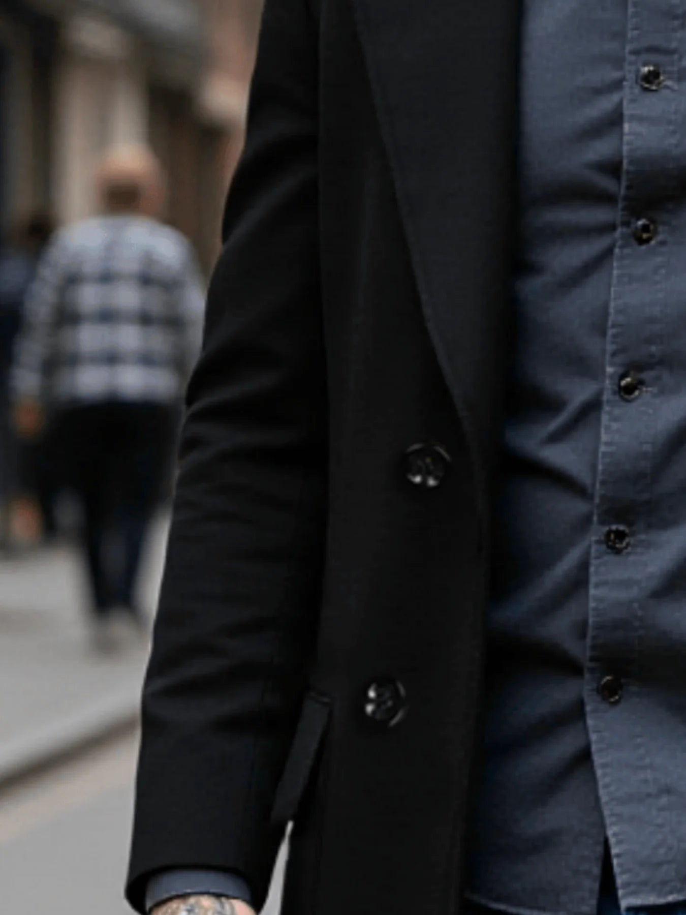 New Style Men's  Overcoat Double-Breasted Woolen Jacket: Thickened Lined Coats For Winter Chill Protection - Solid Color