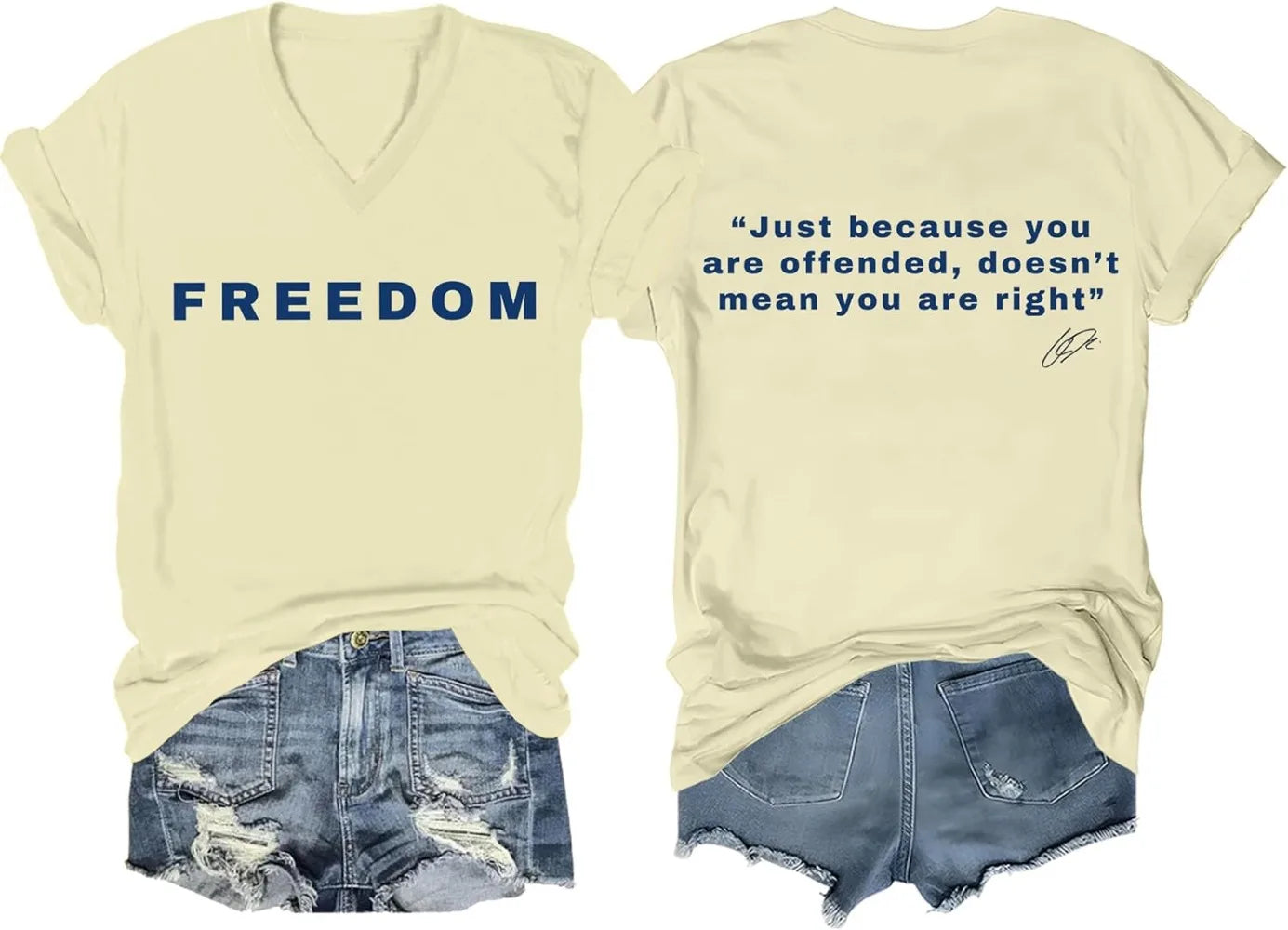 Freedom Shirt Freedom Double-Sided Letter Print Short Sleeve T-Shirt for Men Women, Unisex Tee Tops
