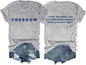 Freedom Shirt Freedom Double-Sided Letter Print Short Sleeve T-Shirt for Men Women, Unisex Tee Tops