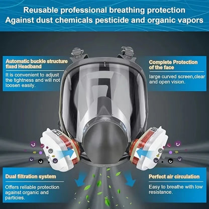 27 In 1 6800 Industrial Painting Spraying Respirator Gas Mask 15 In 1 Suit Safety Work Filter Dust Full Face Mask Replace MMM