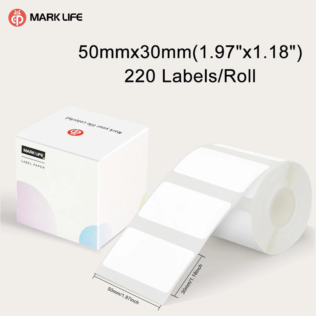Marklife P50/S2/D100/D200 White Sticker Papers Waterproof Paper Adhesive Label Anti-Oil For Mini Portable Thermal Printer