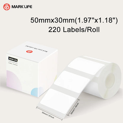 Marklife P50/S2/D100/D200 White Sticker Papers Waterproof Paper Adhesive Label Anti-Oil For Mini Portable Thermal Printer