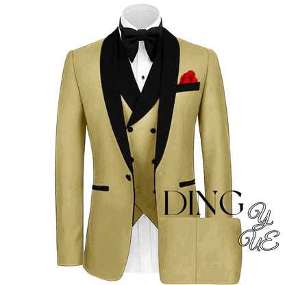 Mens Tuxedo Suit for Men 3 Piece Suit Men Slim Fit Suits One Button Shawl Lapel Wedding Suit Tuxedos Prom Suit costume homme