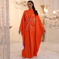 DubaiWomen's Evening Dresses Jersey Sheath/Column Celebrity Dress Orange Turtleneck Beads Pearls Special Occasion Dresses Maxi