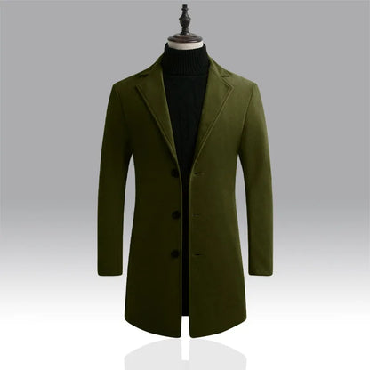 Autumn and Winter Men's Woolen Coat  Over Coat Long Winter Mens Wool Coats and Jackets