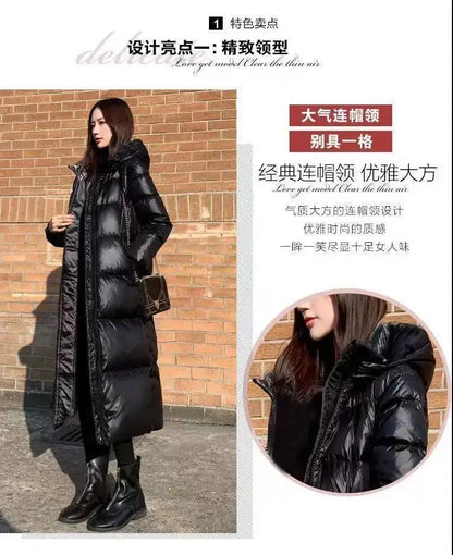 Thick Cotton Coats 2025 Winter Parka Black Jackets Women's Long Parkas Hooded Warm Winter Coats Female Black Overcoats