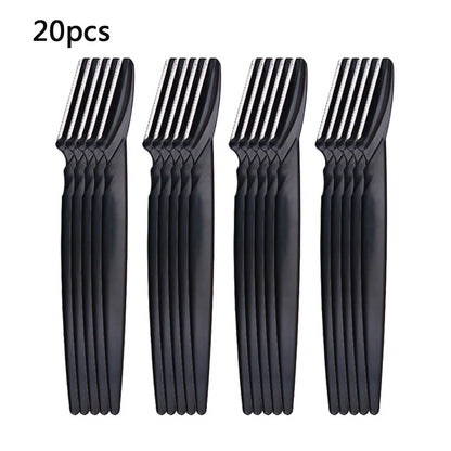 Eyebrow Trimmer Set for Women Stainless Steel Facial Hair Remover Shaper Portable Beauty Tool Kit with Safety Caps Eyebrow Knife