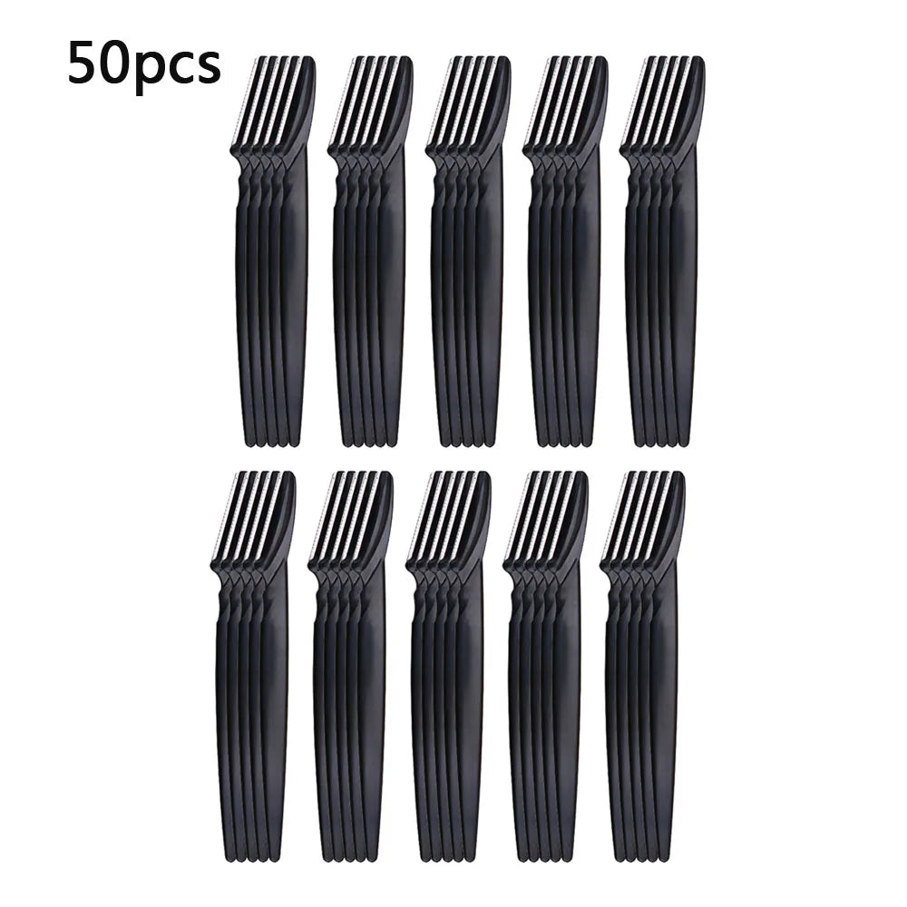 Eyebrow Trimmer Set for Women Stainless Steel Facial Hair Remover Shaper Portable Beauty Tool Kit with Safety Caps Eyebrow Knife