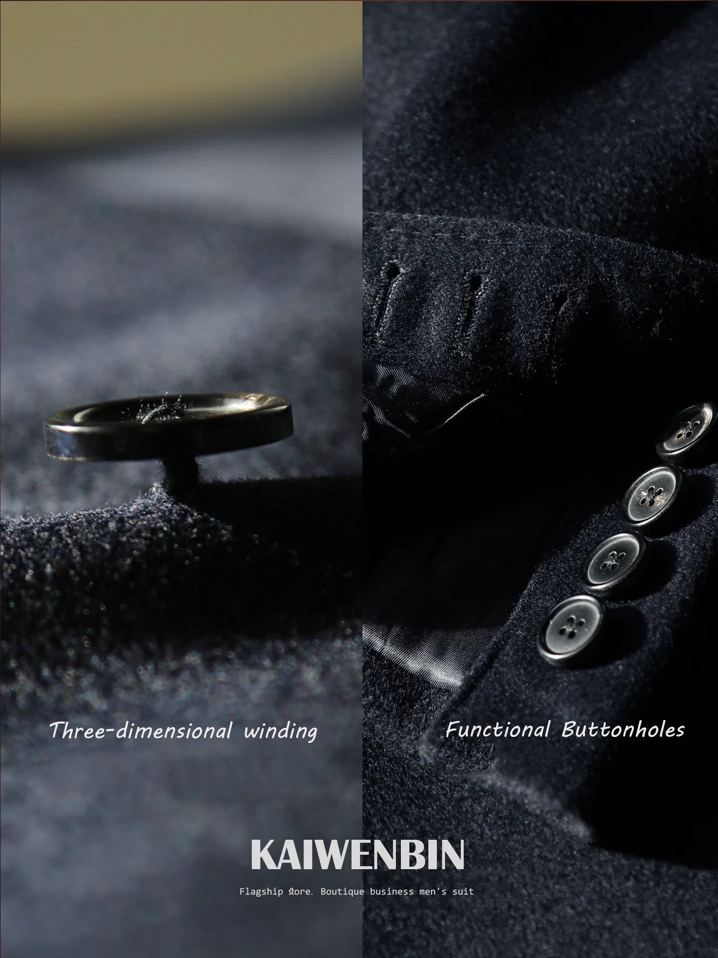 Men's Overcoat Warm Thick 100% Wool Double Breasted Navy Blue Slim Fit Luxury Business Long Coat Custom