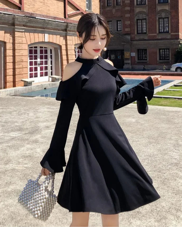 Dresses for Women Sensual Sexy Trend Black Woman Long Sleeve Dress Clothes Chic and Elegant Pretty Curvy New In Hot Designer X G