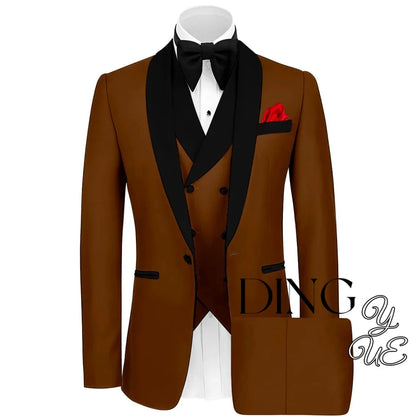 Mens Tuxedo Suit for Men 3 Piece Suit Men Slim Fit Suits One Button Shawl Lapel Wedding Suit Tuxedos Prom Suit costume homme