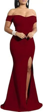 Evening Dresses Elegant Women's Off Shoulder High Split Long Formal Party Dress Evening Gown