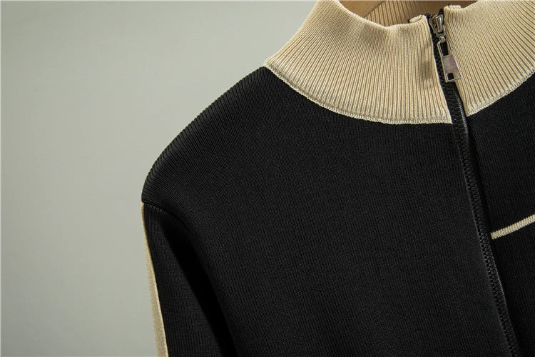 2025 Sportsuits for Women Two Piece Knitted Suits Sweatshirts Long Pants Fashion Sets Spring Casual Zipper Suits