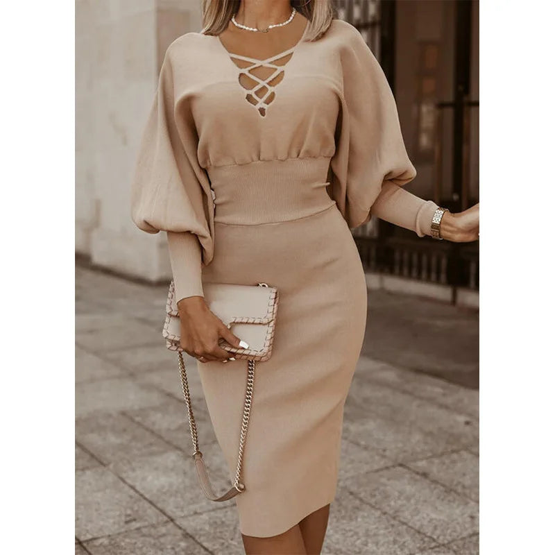 The Long-Sleeve Hollow-Waist Dress
