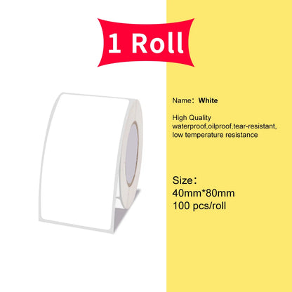 Marklife P50/S2/D100/D200 White Sticker Papers Waterproof Paper Adhesive Label Anti-Oil For Mini Portable Thermal Printer