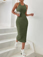 Dresses for Women  Solid Halter Neck Bodycon Ribbed Knit Tank Dress