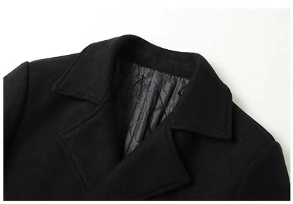 New Men Double Breasted Woolen Coats Winter Thicker Warm Cashmere Trench Coats Long Jackets Quality Male Winter Overcoats XXL