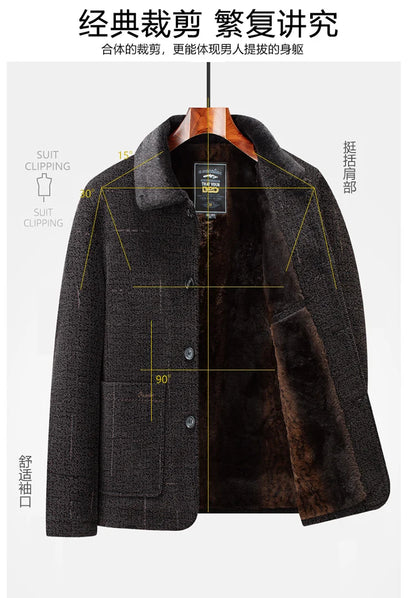 2024 Men Woolen Coats Men's business Casual Trench Coat Winter Coat with wool inner Man Autumn and Winter Wool Coat for Men