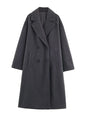 Women's Overcoat 2025 Autumn Winter New Fashion Laple Long Sleeves Double-Breasted Coat Female High Street Elegant New Coats
