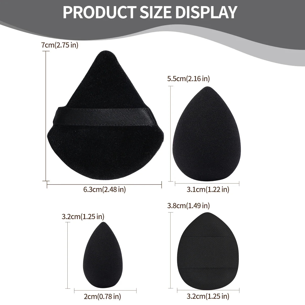 12pcs Makeup Puff Kit Blending Sponge Triangle Powder Puff Finger Air Puff For Flawless Make Up Beauty Tool Facial Tool