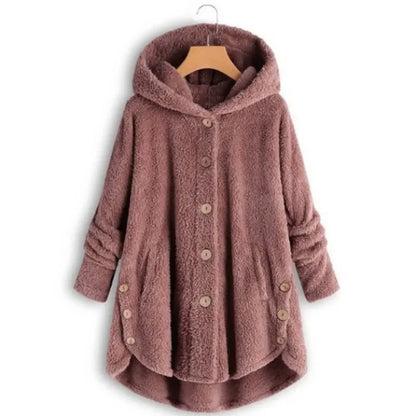 Women's Warm Coats Wool&blends  Autumn Winter Coat Women Warm Teddy Bear Coat Wool Jacket Female Plush Coat Hooded Plus Size 5XL