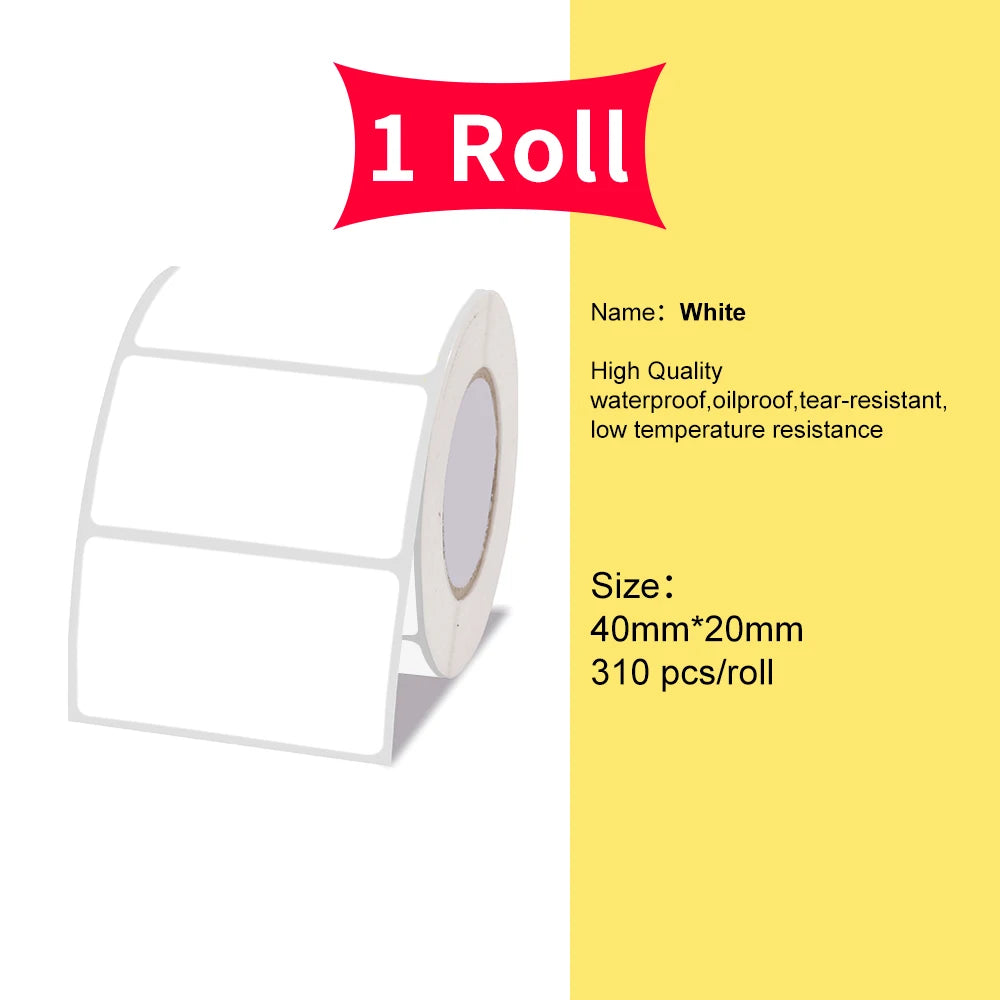 Marklife P50/S2/D100/D200 White Sticker Papers Waterproof Paper Adhesive Label Anti-Oil For Mini Portable Thermal Printer