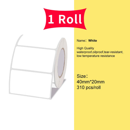 Marklife P50/S2/D100/D200 White Sticker Papers Waterproof Paper Adhesive Label Anti-Oil For Mini Portable Thermal Printer