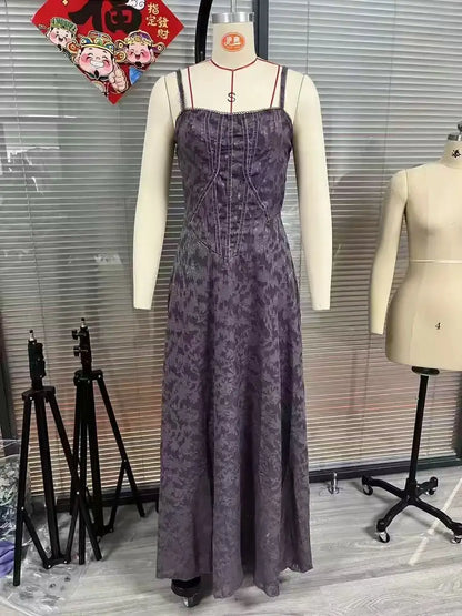 Dresses For Woman Sexy Club Evening Party Dresses Female Floral Lace Long Ball Gown Elegant Style Suspender Backless Vestidos