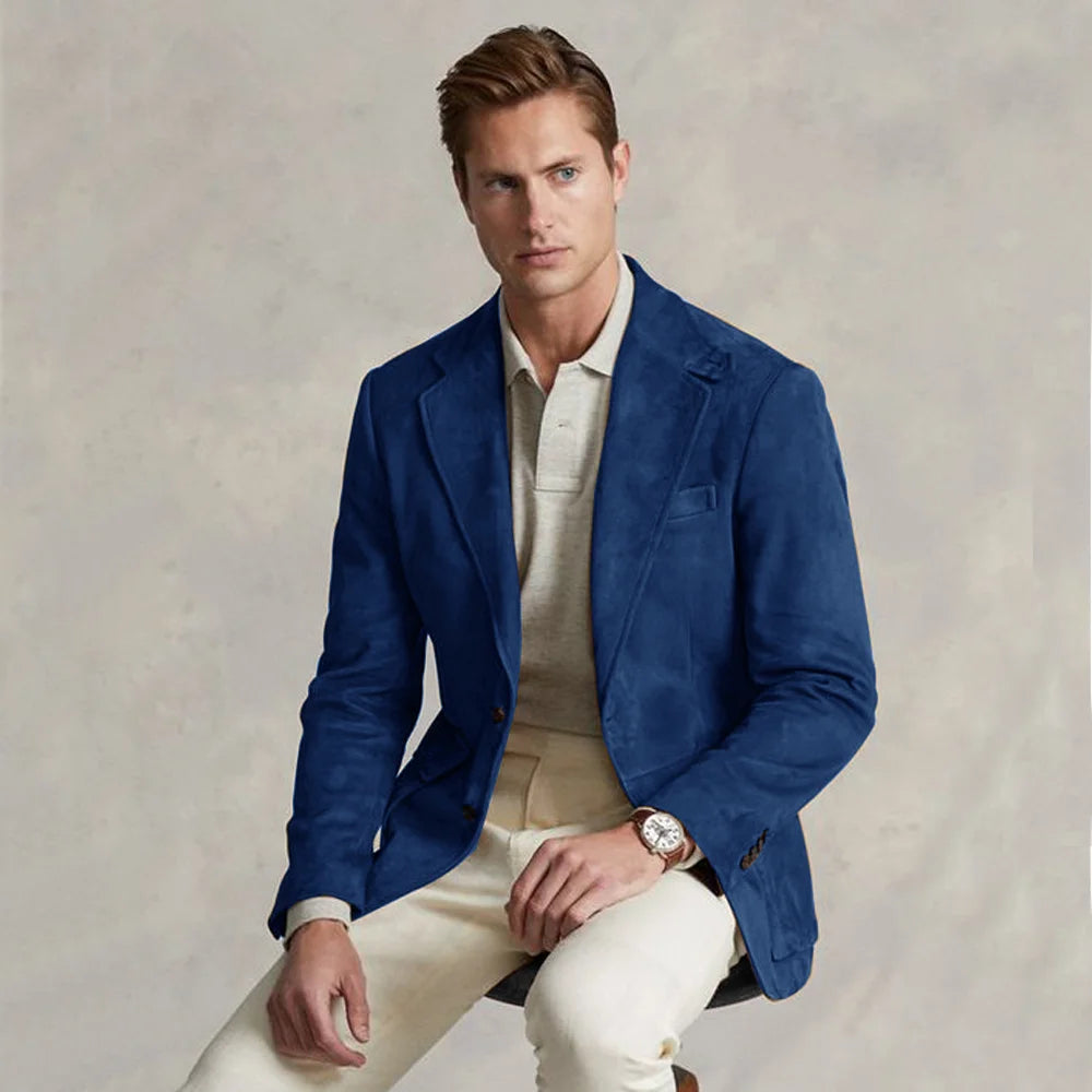 Men's Suit Jacket Suede Single Breasted Casual Elegant Man Clothes Male Set Coat for Men Blazers Luxury Designer Formal Clothing