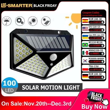 Multifunctional Solar Lamp Outdoor Garden Decoration Solar LED Light Waterproof Sunlight Powered Spotlight with Motion Sensor