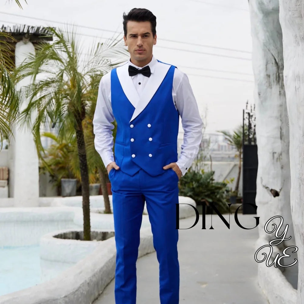 Mens Tuxedo Suit for Men 3 Piece Suit Men Slim Fit Suits One Button Shawl Lapel Wedding Suit Tuxedos Prom Suit costume homme