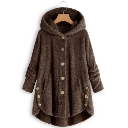 Women's Warm Coats Wool&blends  Autumn Winter Coat Women Warm Teddy Bear Coat Wool Jacket Female Plush Coat Hooded Plus Size 5XL