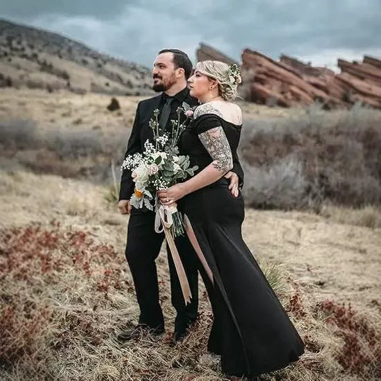 Evening Dresses Elegant Women's Off Shoulder High Split Long Formal Party Dress Evening Gown