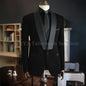 Men Suits High Quality Black Velvet 3 Piece Jacket Pants Vest Elegant Blazer Luxury Outfits Wedding Evening Party Costume Homme