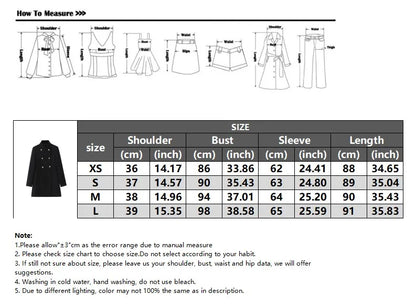 Woolen Coat Fall Fashion Black Long Coat Elegant And Pretty Women's Coats American Retro Autumn Outerwear Urban Coats