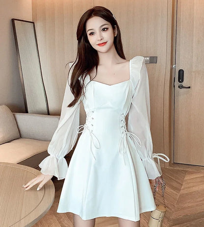 Female Dresses  Coquette Women's DressSilk Satin Chiffon Sexy Black Holiday New Features Korean Style Clothing Cheap Casual X In